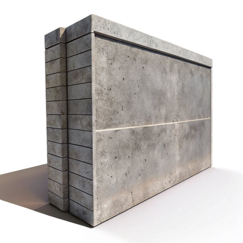 dramatic minimalist Concrete Wall with Shadow Detail Cutout detailed png