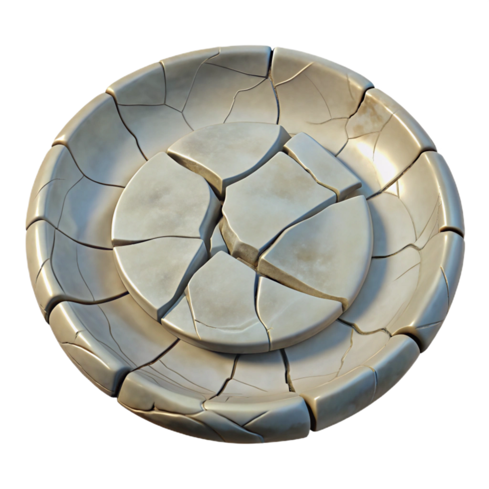 extraordinary classic Cracked Ceramic Plate Texture Cutout with Chipped Edges Transparent Background genuine png