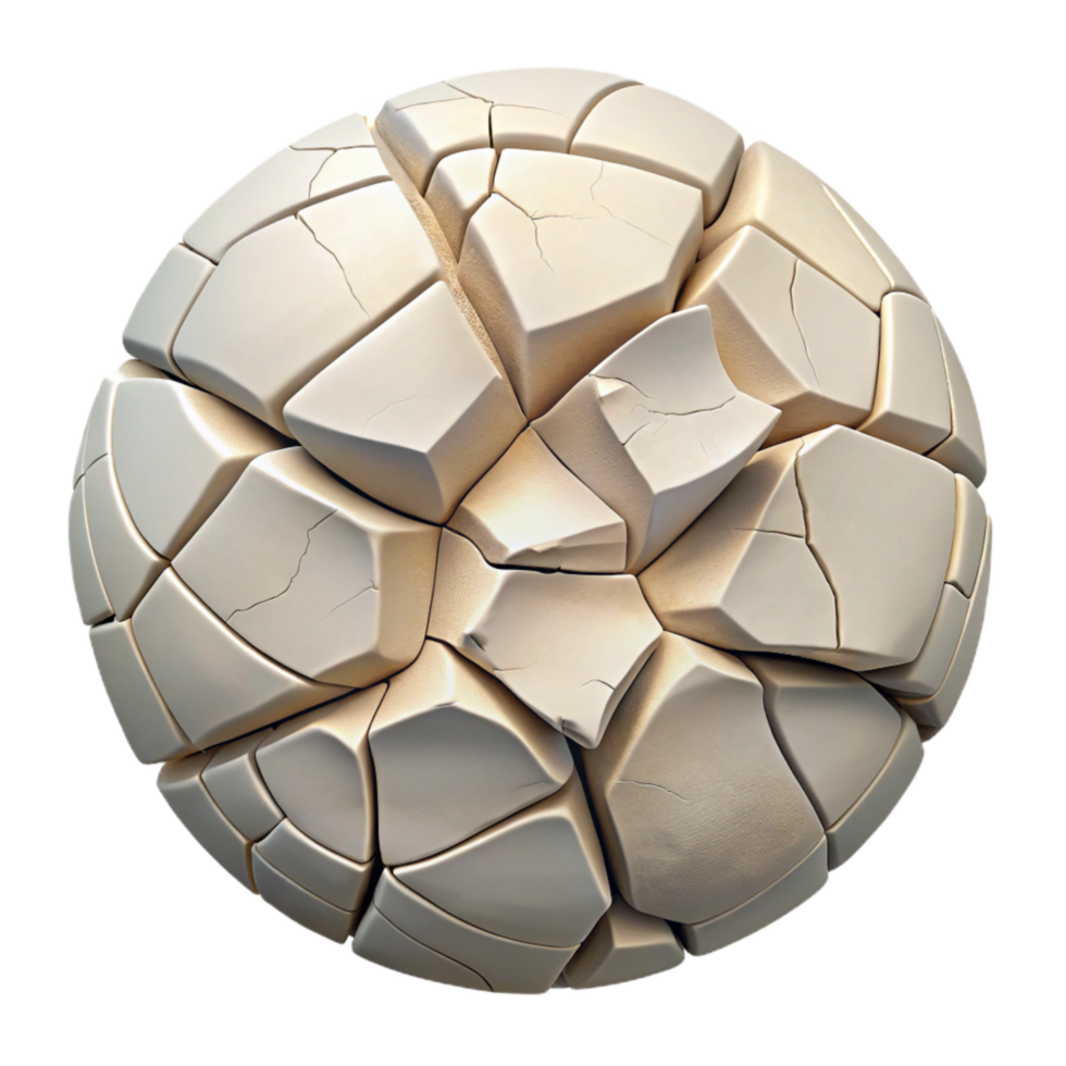 impressive minimalist Cracked Ceramic Tile Texture Cutout on Transparent Background png
