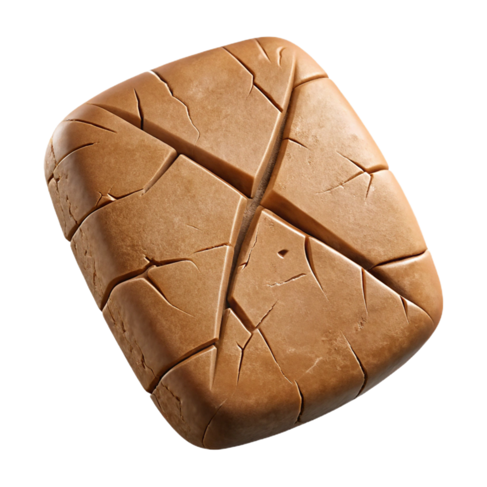 wonderful rustic Cracked Clay Tablet Cutout with Cuneiform Script authentic png