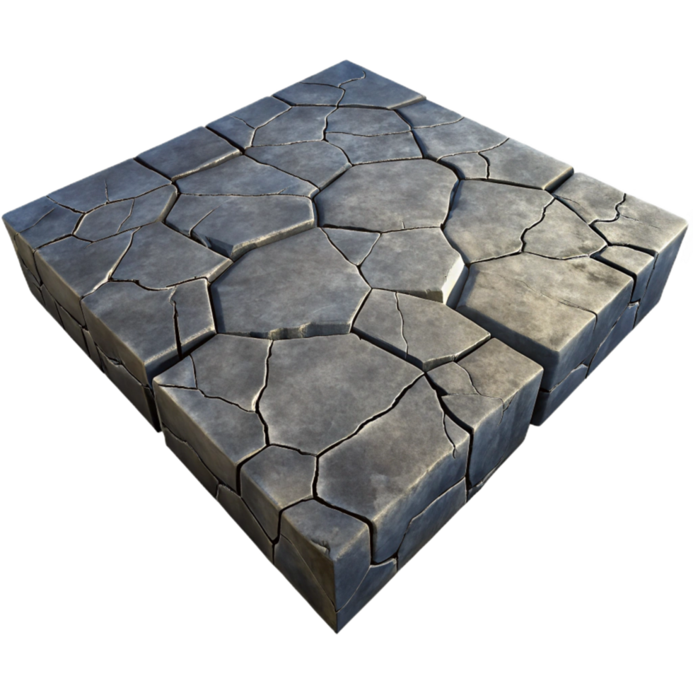 impressive abstract Cracked Concrete Floor Texture Dark Gray Isolated detailed png