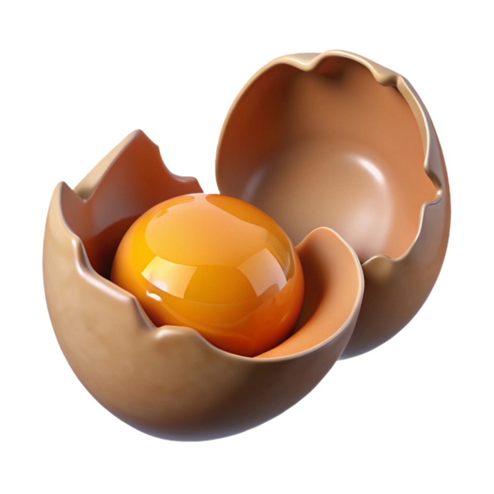 extraordinary minimalist Cracked Egg Shell with Yolk Visible Cutout original png