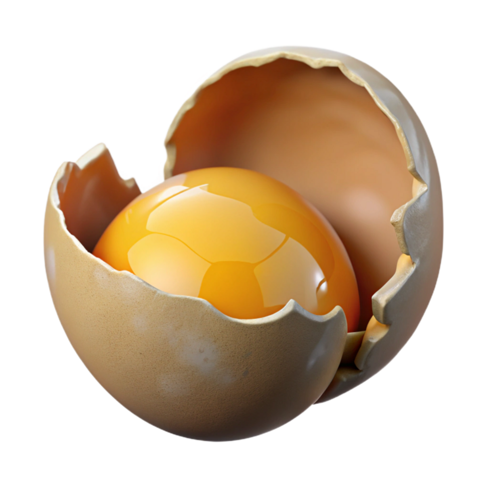 magnificent abstract Cracked Egg Shell with Yolk Visible Cutout exclusive png