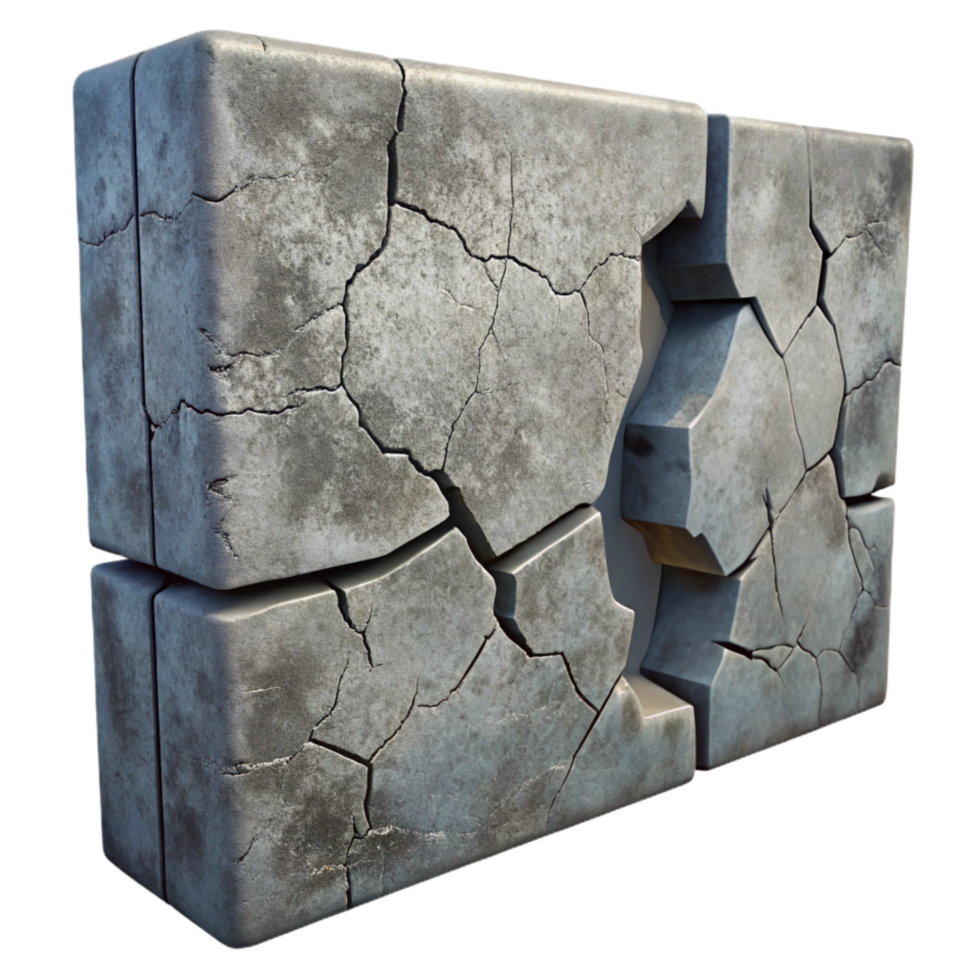 serene creative Cracked Concrete Wall Texture Cutout Isolated high resolution png