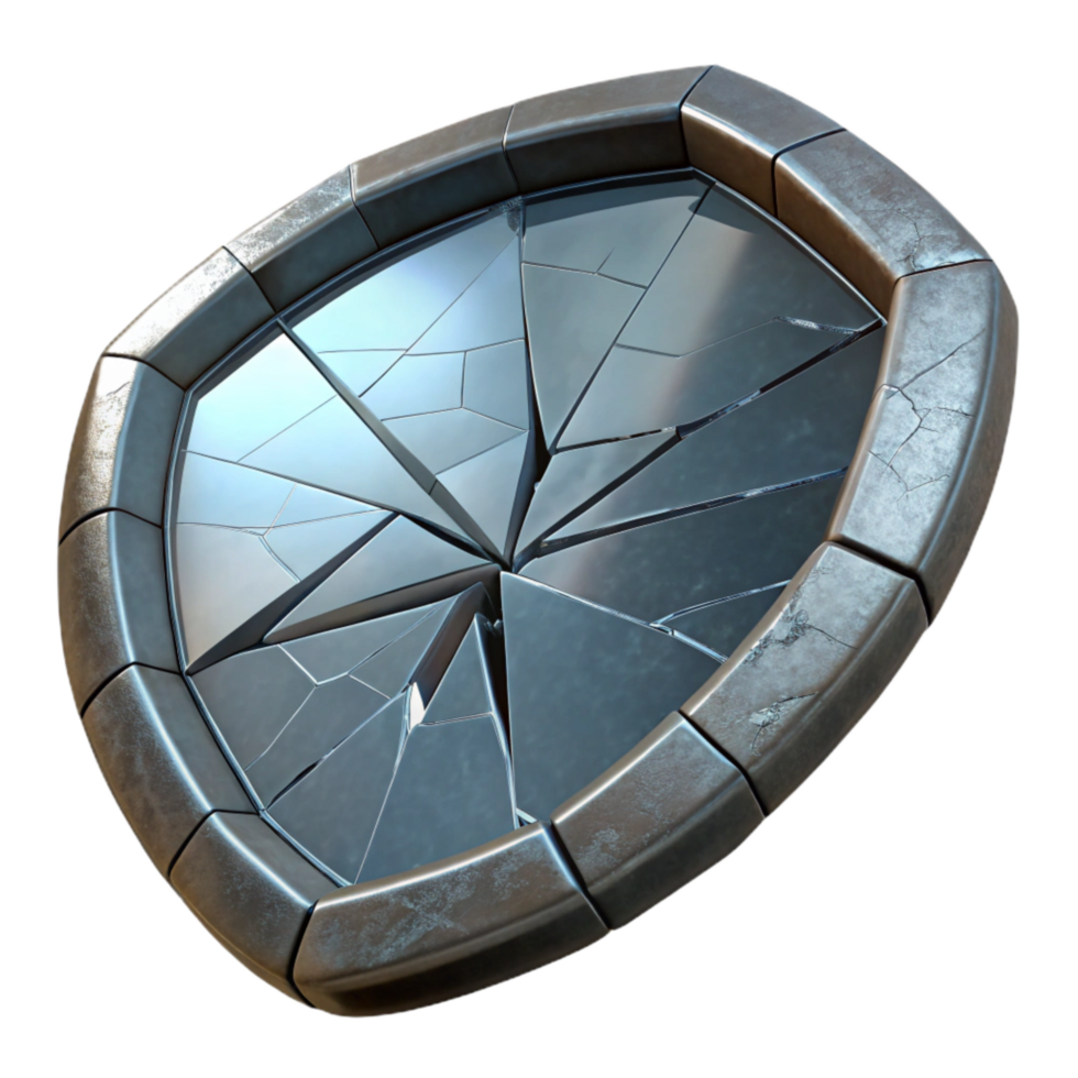 elegant contemporary Cracked Mirror Cutout with Angled Perspective high resolution png