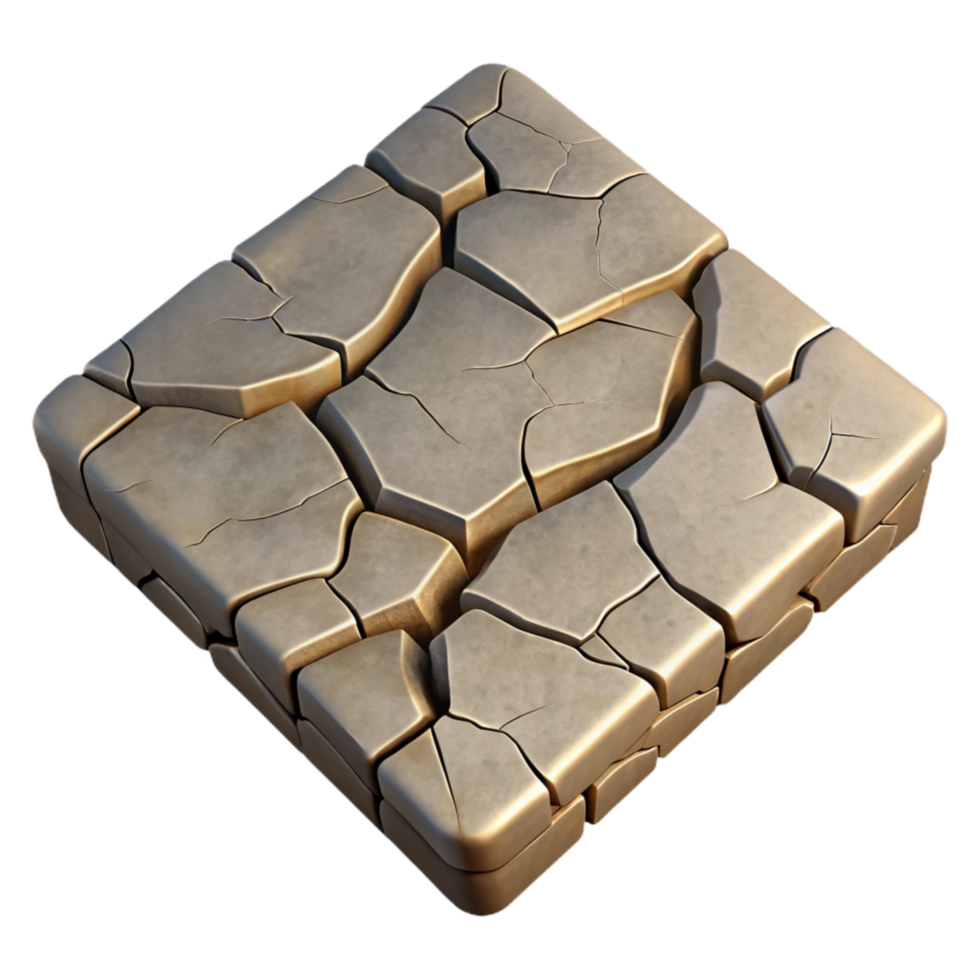 dramatic minimalist Cracked Pavement Texture Cutout Isolated Element detailed png