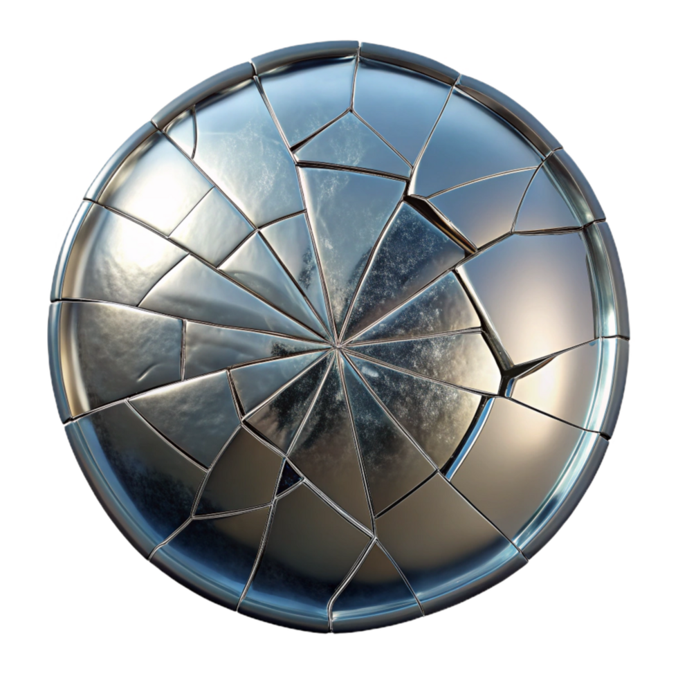 stunning contemporary Cracked Mirror Surface Cutout with Jagged Lines original png