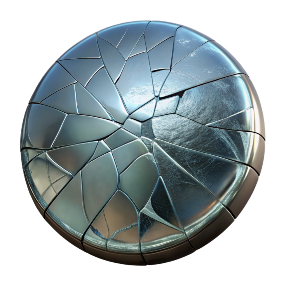 magnificent creative Cracked Mirror Surface Isolated with High Contrast high quality png
