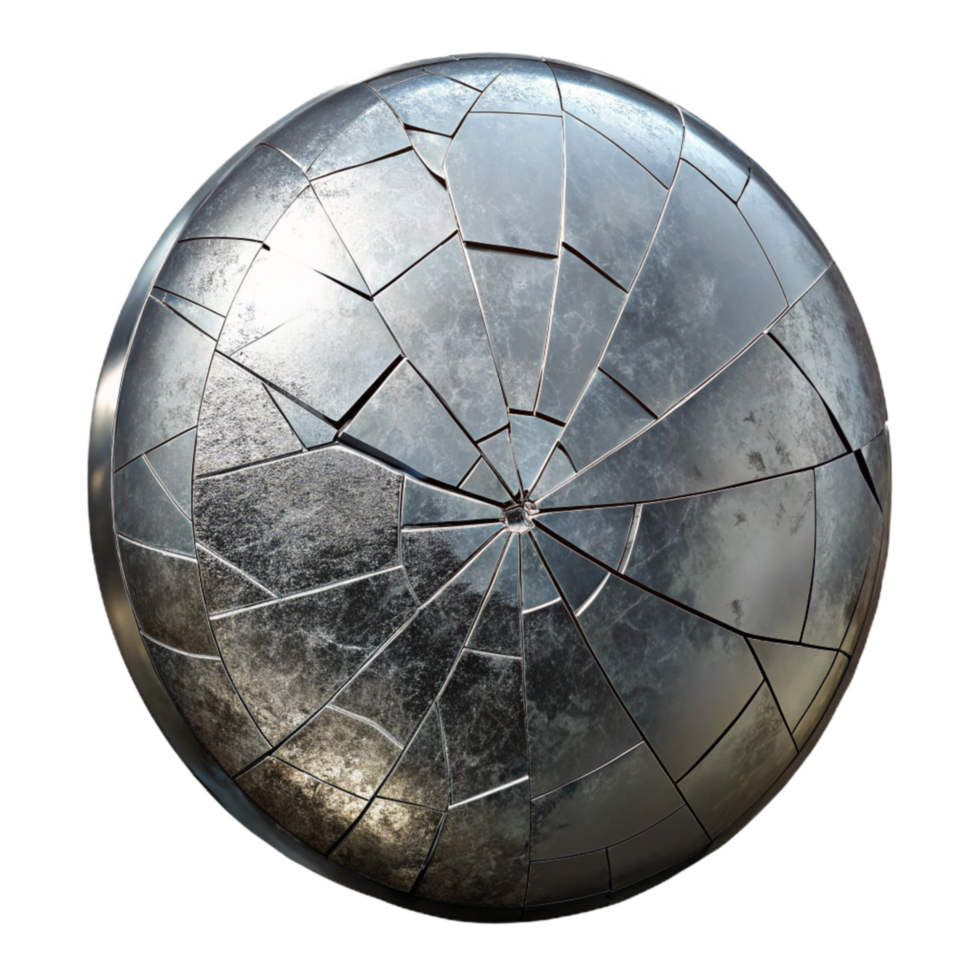dramatic contemporary Cracked Mirror Surface Isolated with High Contrast original png