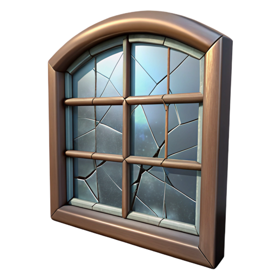 elegant traditional Cracked Window Pane Texture Cutout Isolated Element high resolution png