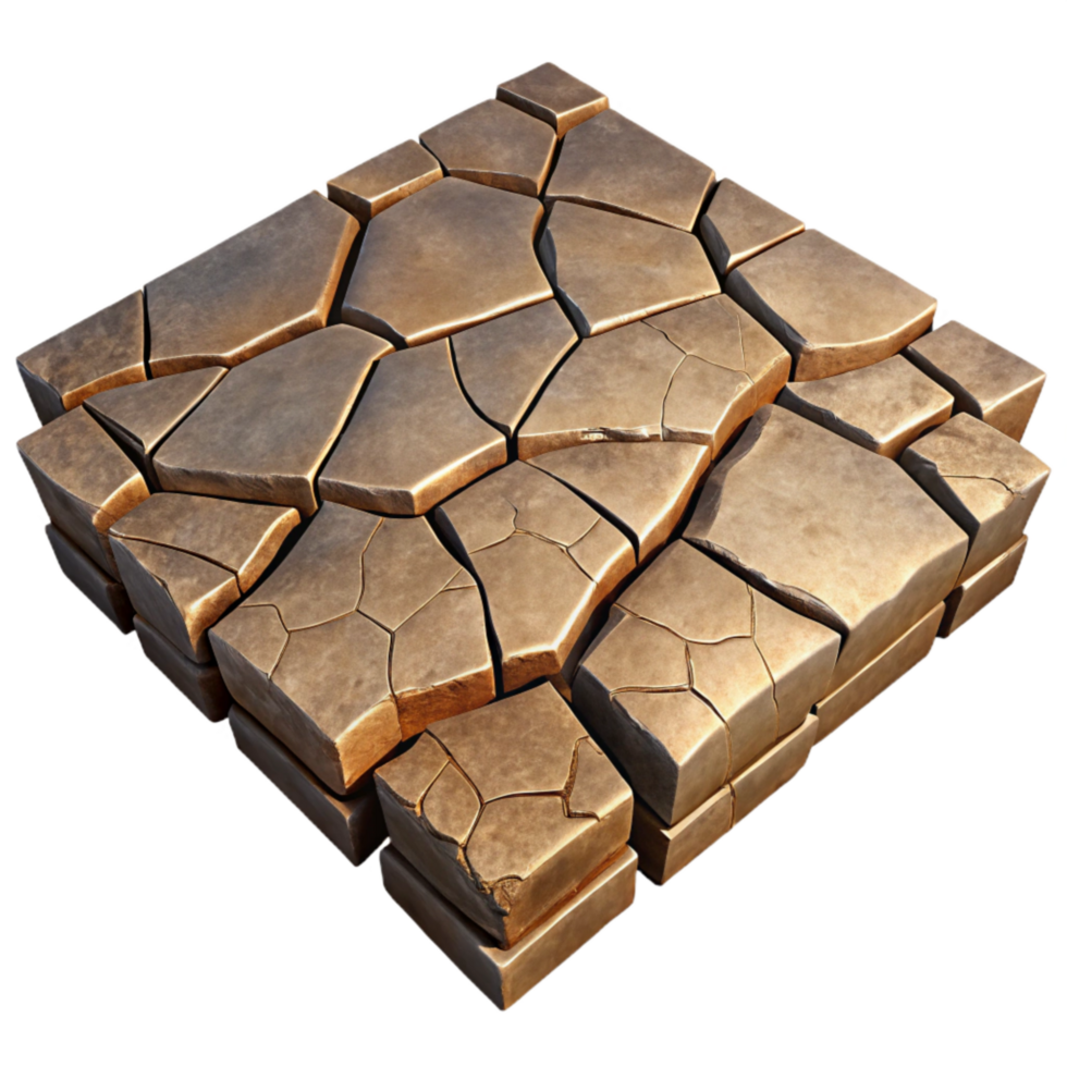 vibrant classic Cracked Pavement Texture Cutout Isolated Element high resolution png