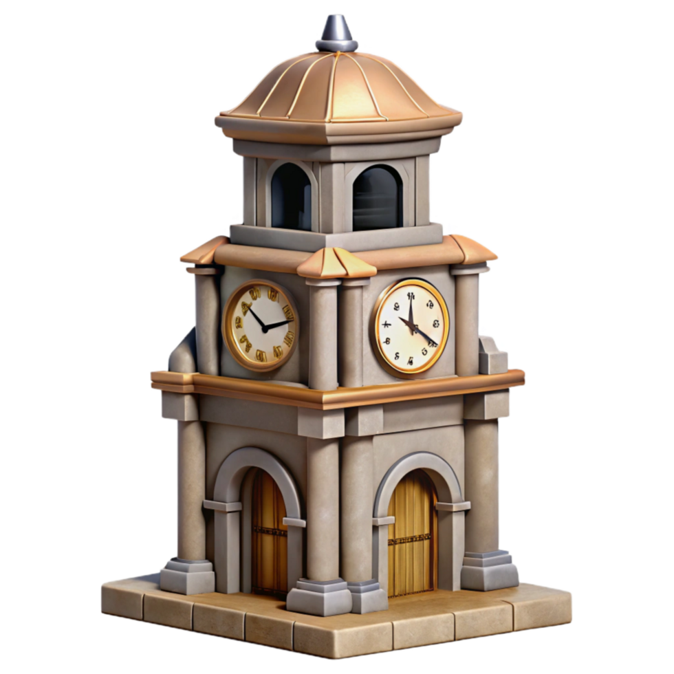 elegant creative Crepuscular City Clock Tower Transparent Background original png