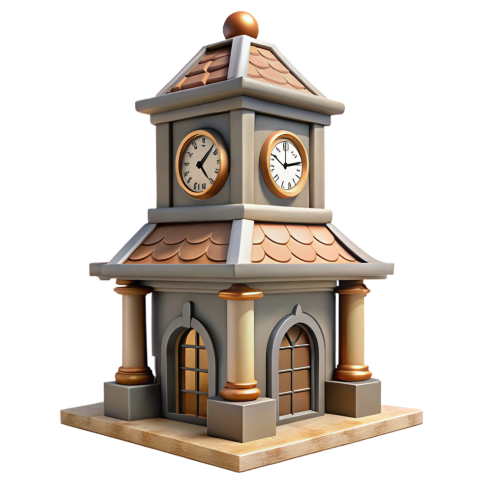 wonderful minimalist Crepuscular City Clock Tower Transparent Background premium png