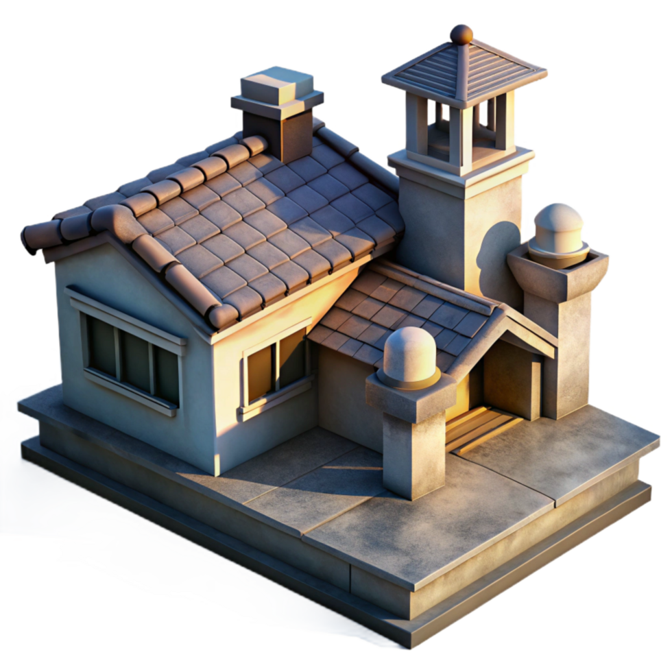 stunning minimalist Crepuscular City Rooftop View Isolated with Warm Colors png