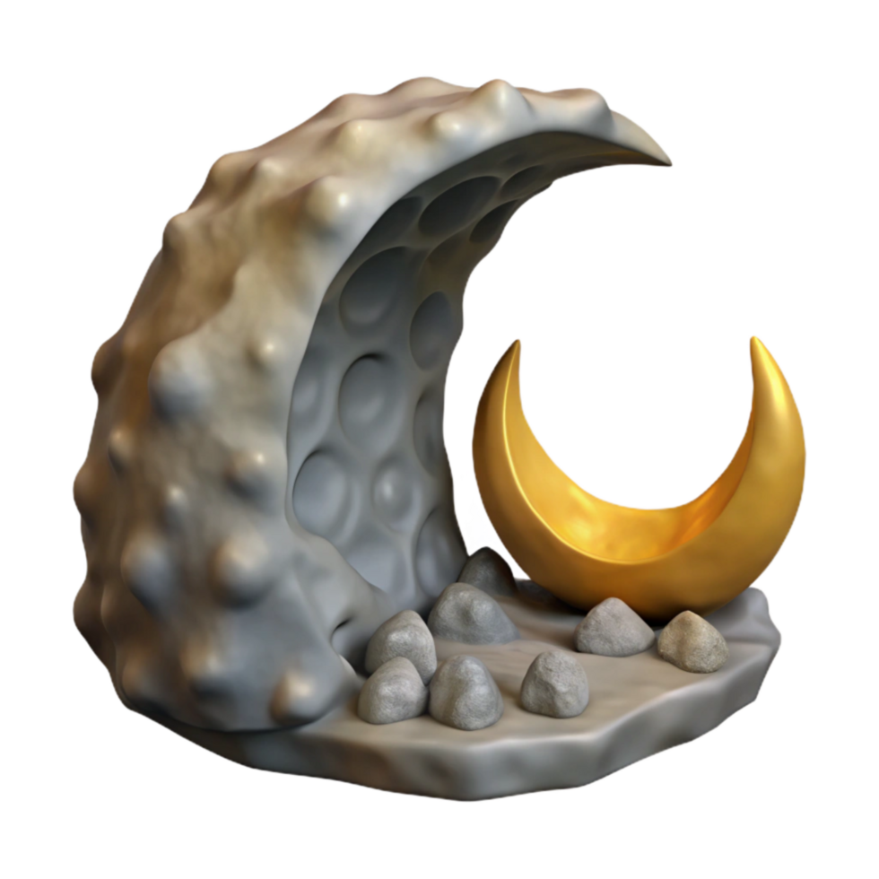 magnificent contemporary Crescent Cave Isolated on Transparent Background Moonlit authentic png