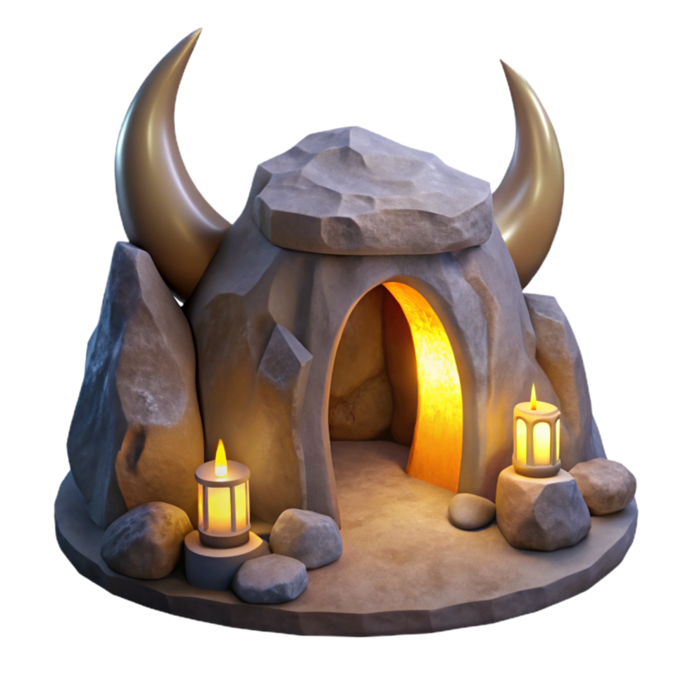 extraordinary traditional Crescent Cavern at Night with Moonbeams Cutout high resolution png