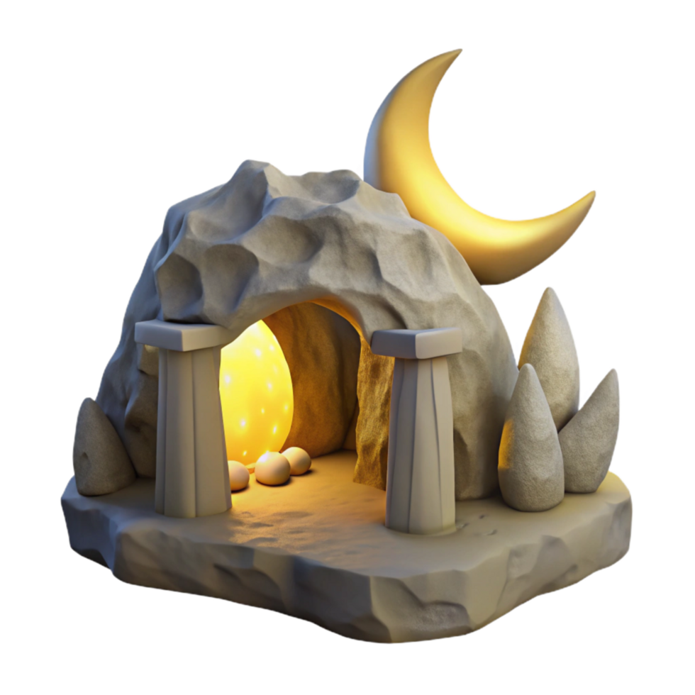 impressive contemporary Crescent Caverns Moonlit Grotto Cutout Isolated high quality png