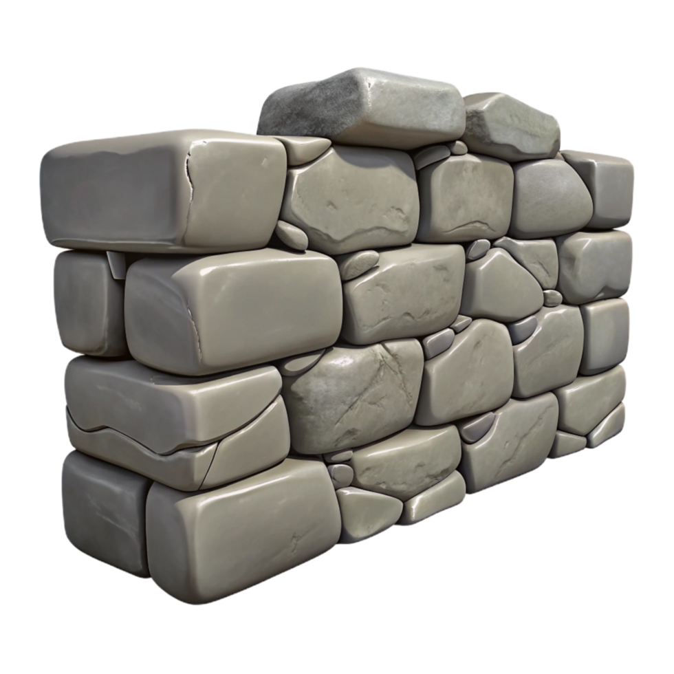 extraordinary rustic Crumbling Stone Wall Texture Gray Transparent Background authentic png