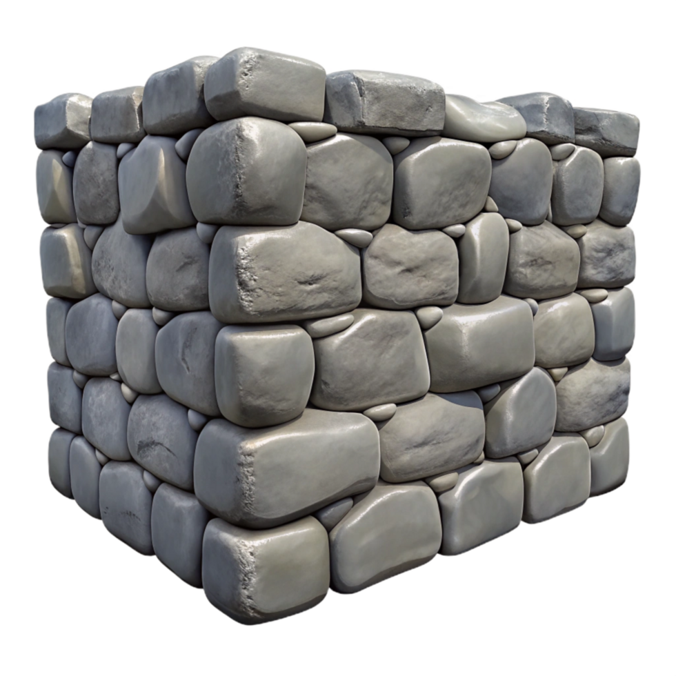 elegant rustic Crumbling Stone Wall Texture Gray Transparent Background original png