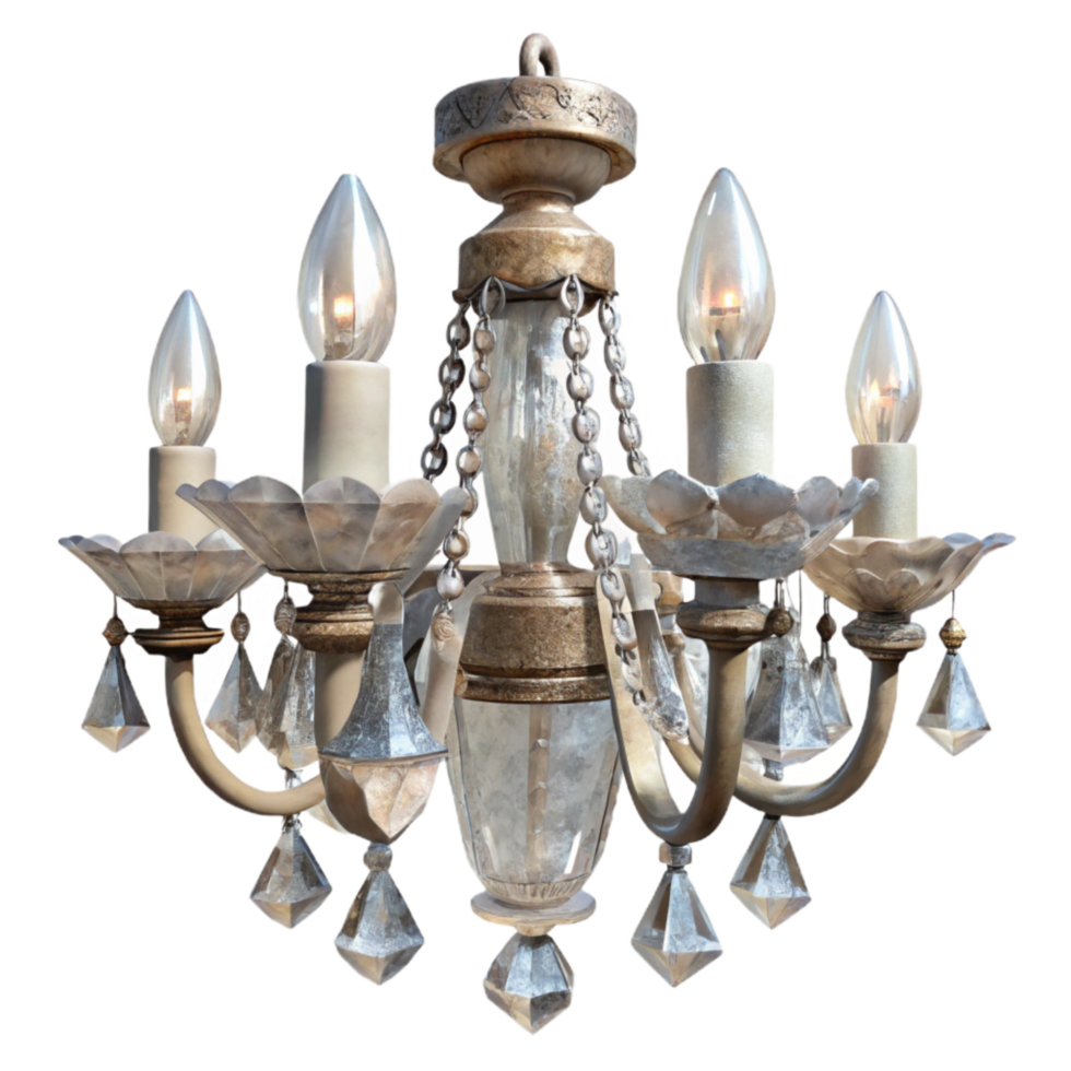 serene classic Crystal Chandelier Prismatic Light Transparent premium png