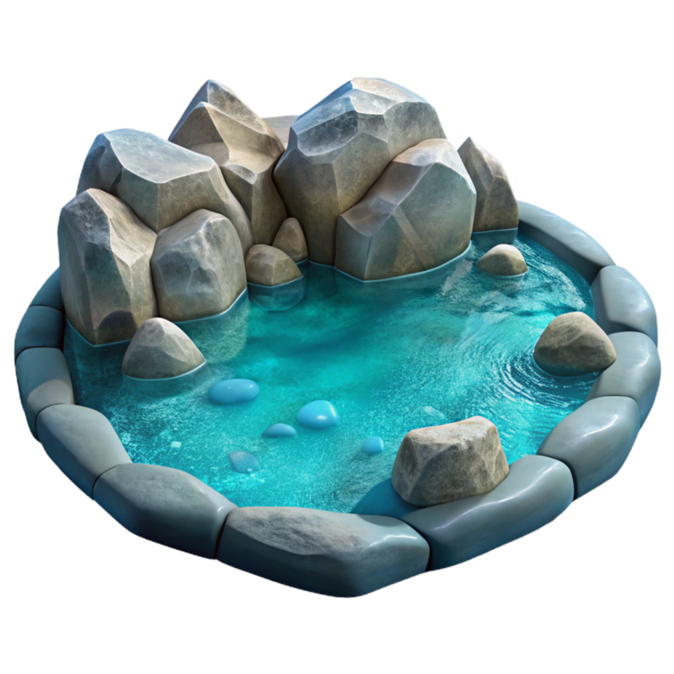 wonderful creative Crystal Clear Lake with Underwater Rocks Transparent Background high resolution png