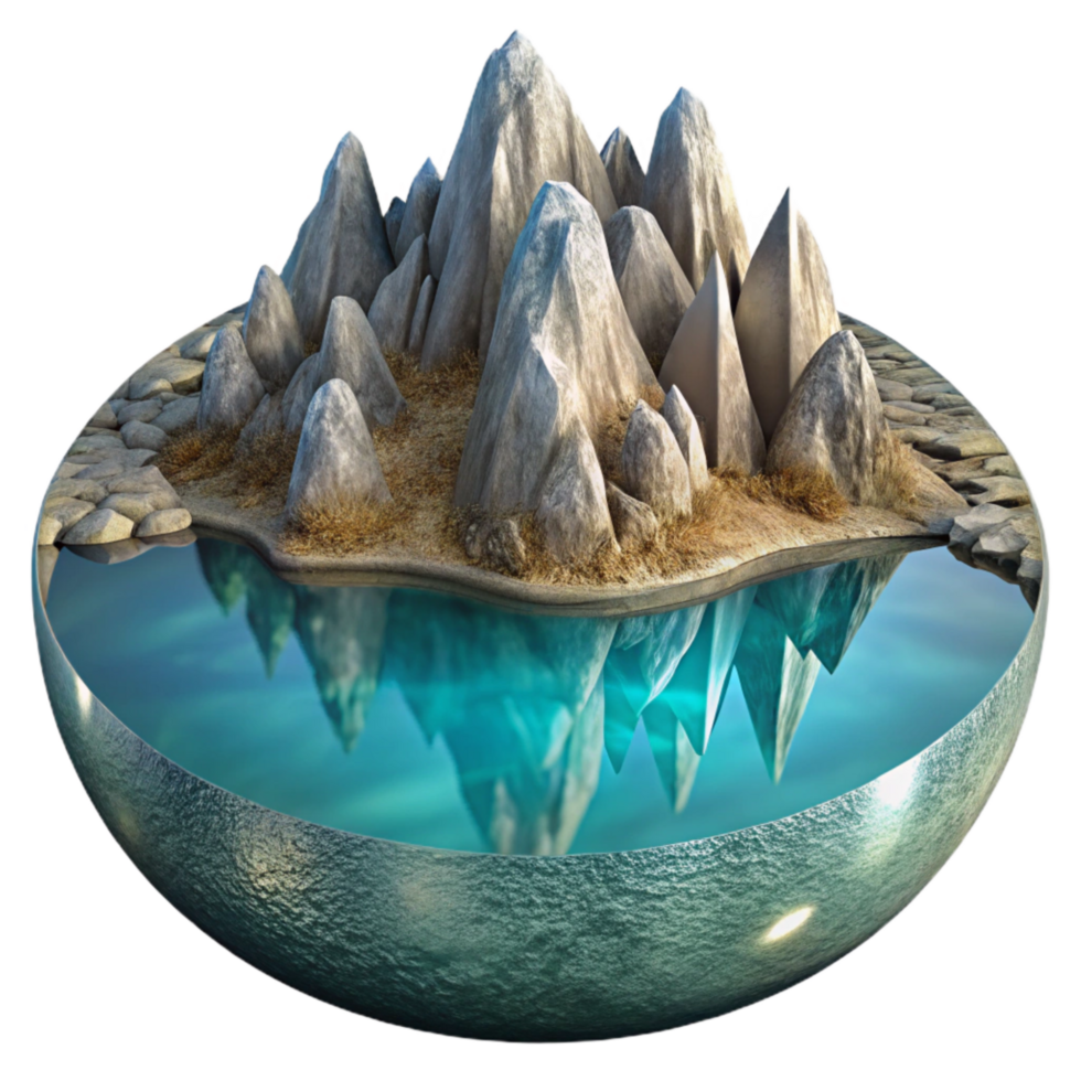 vibrant creative Crystal Clear Lake Reflection Transparent Background premium png
