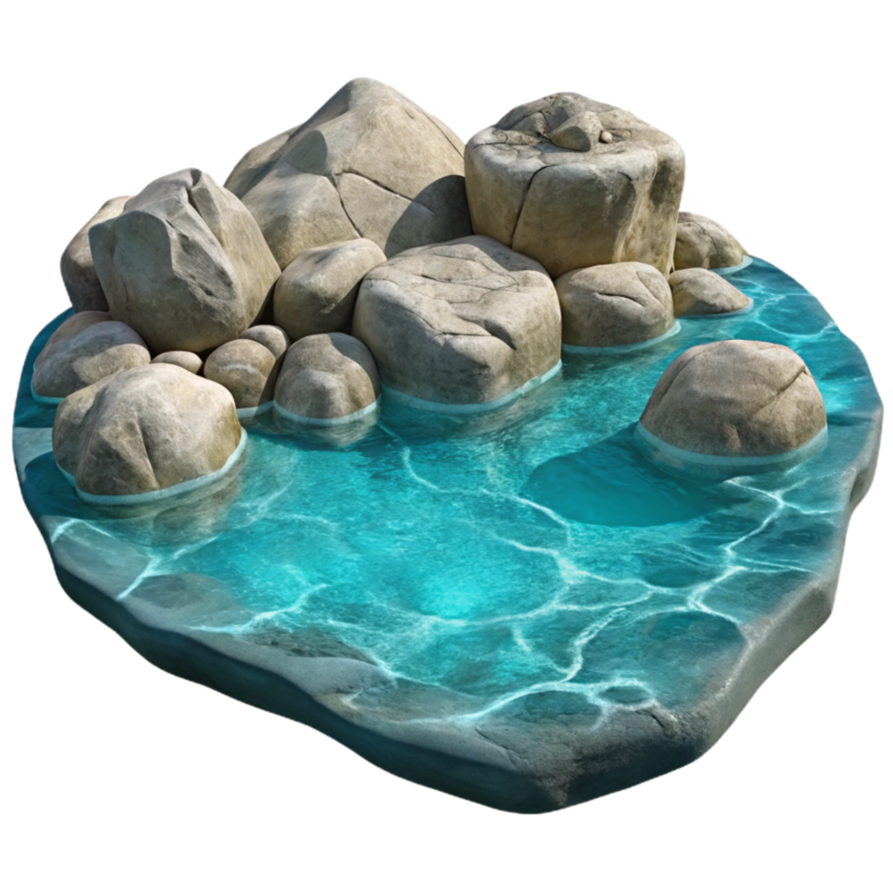 beautiful vintage Crystal Clear Lake Water Isolated with Realistic Ripples original png