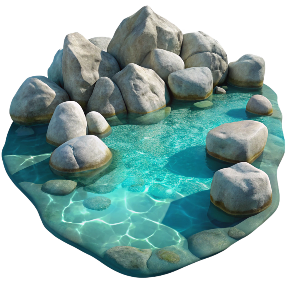 serene rustic Crystal Clear Lake Water Isolated with Realistic Ripples png