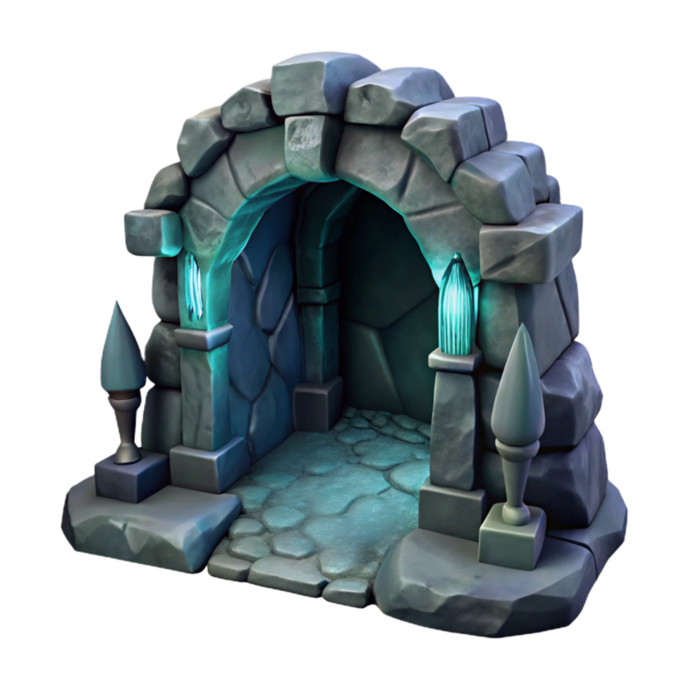beautiful vintage Dark Gelid Grotto Passage Transparent Background high quality png