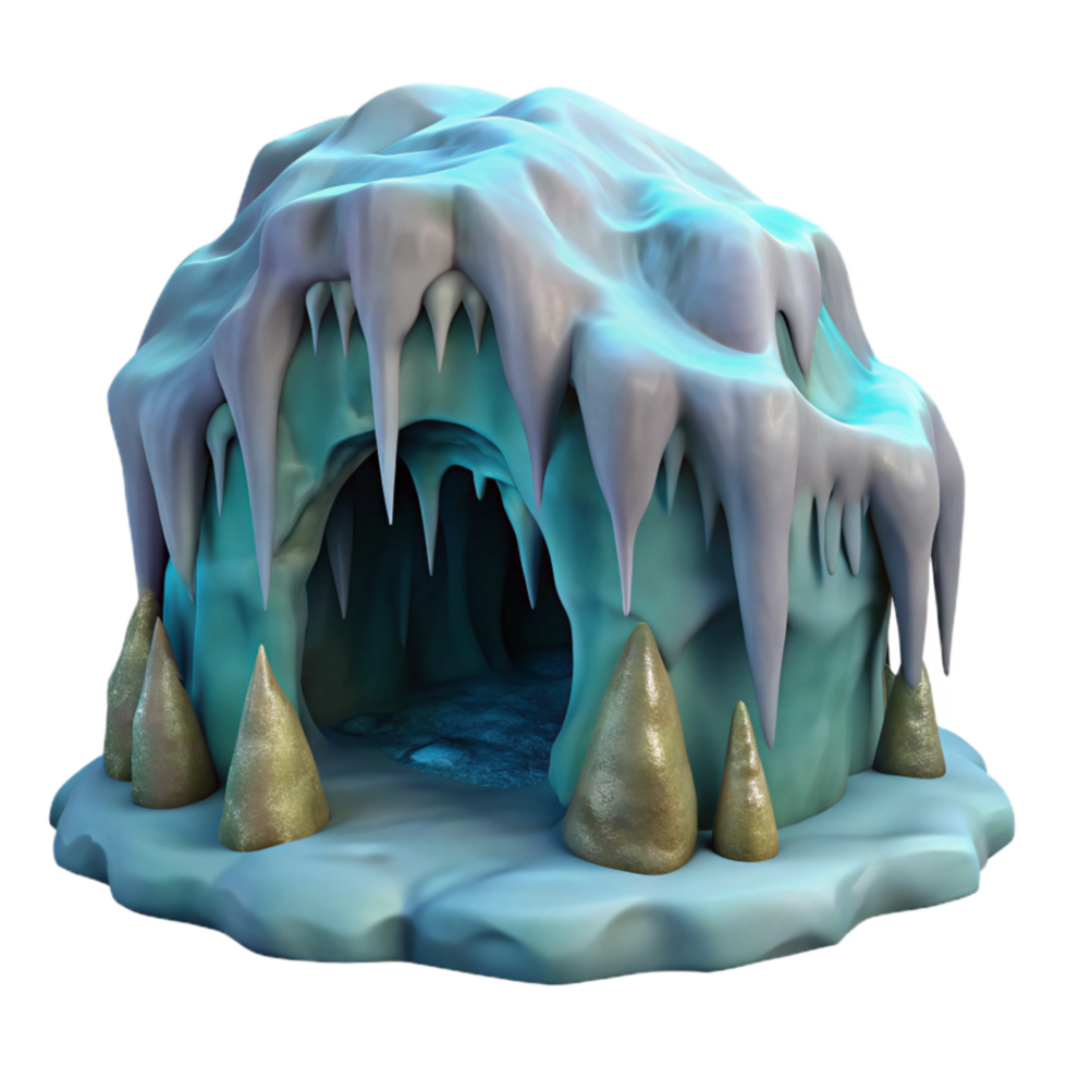 serene rustic Dark Gelid Grotto Passage Transparent Background professional png