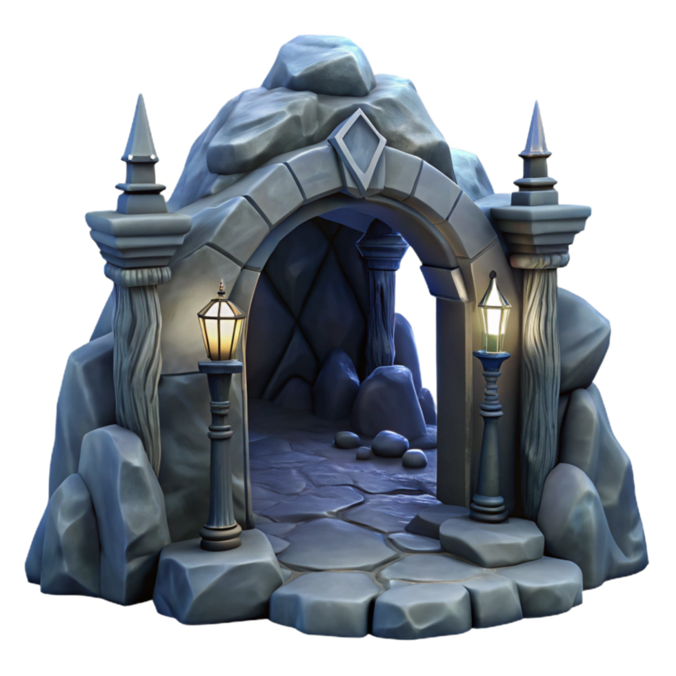 beautiful contemporary Dark Gelid Grotto Passage Transparent Background high resolution png