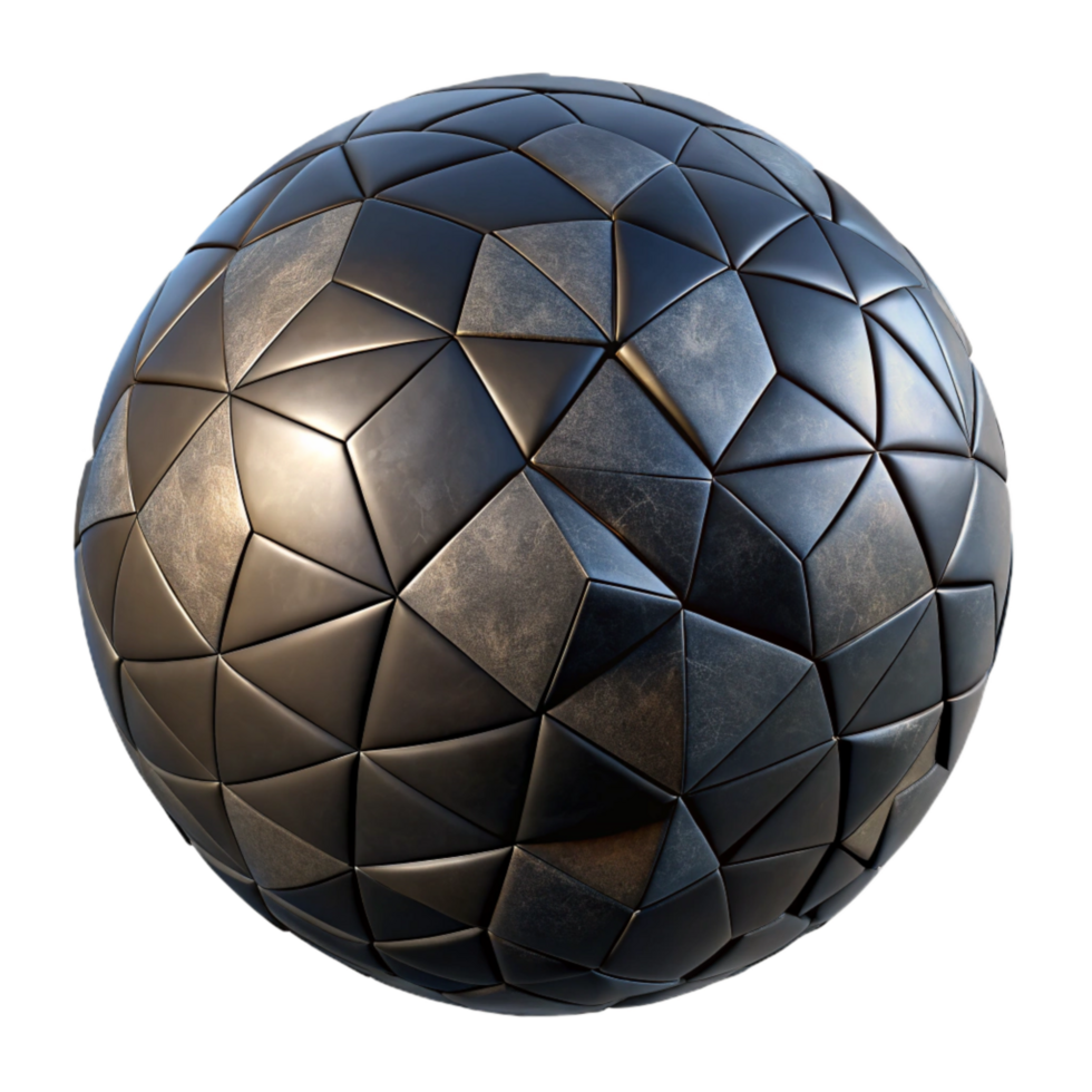 impressive minimalist Dark Geometric Sphere Mosaic Isolated with High Contrast exclusive png