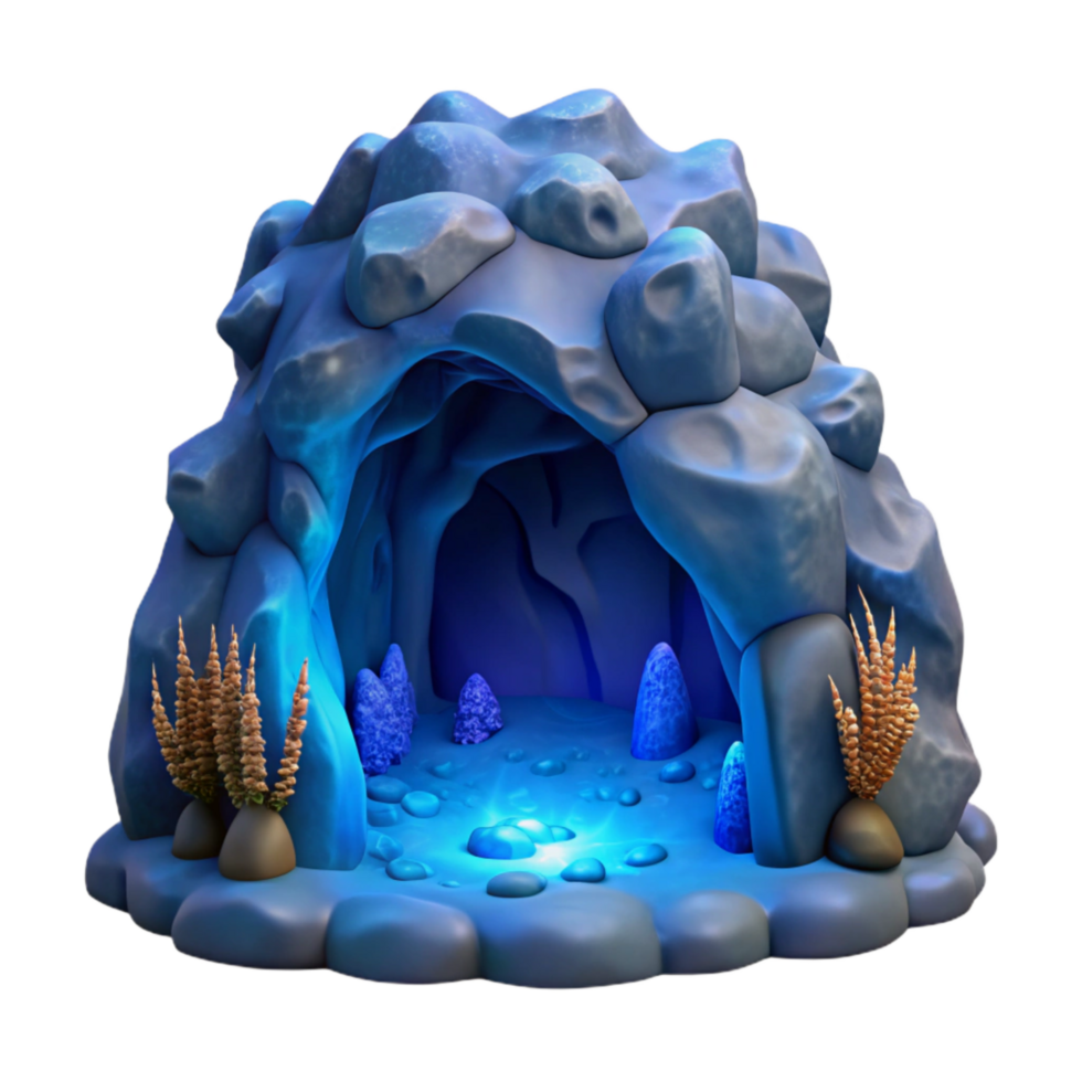 elegant abstract Deep Sea Grotto Isolated Blue Light Cutout Element genuine png