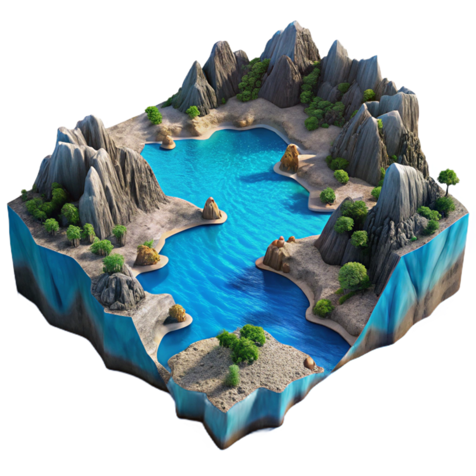 magnificent artistic Deep Sea Grotto Bioluminescent Creatures Isolated detailed png