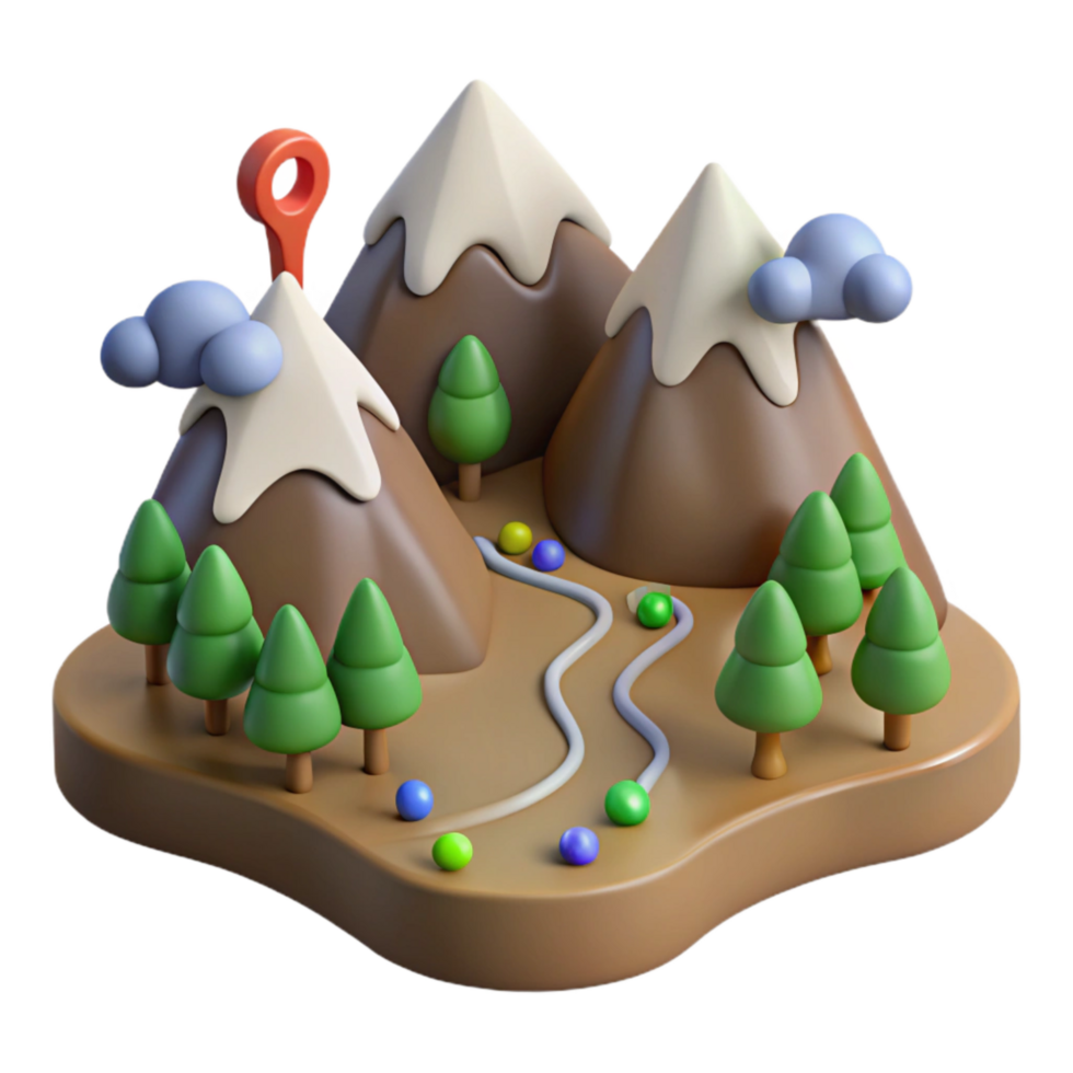 dramatic traditional Different Routes Mountain Landscape Transparent Background high quality png
