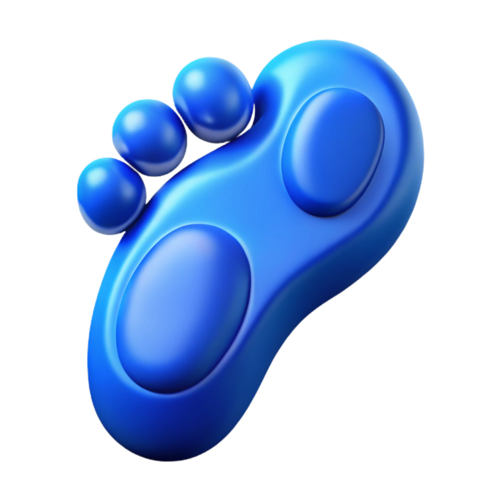 elegant classic Digital Footprint Trail Blue Cutout Element png