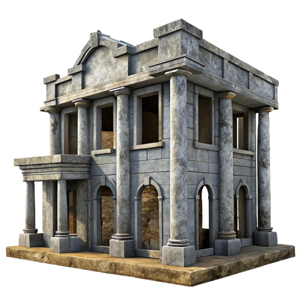 wonderful contemporary Dilapidated Building Facade Cutout Gray Concrete Texture high resolution png
