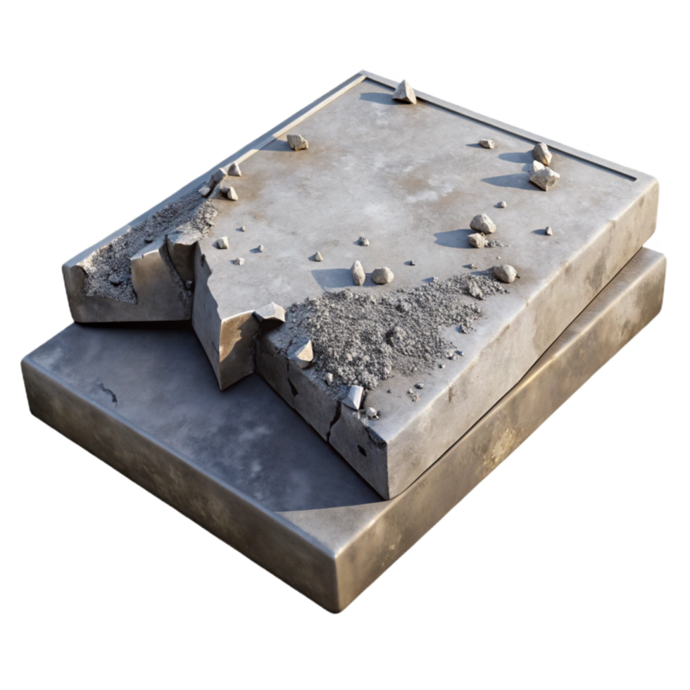 elegant traditional Disintegrating Concrete Slab Cutout with Rough Texture exclusive png