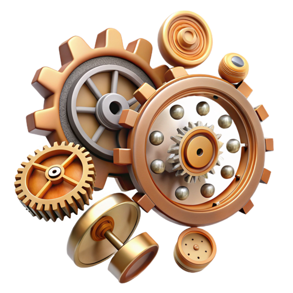 extraordinary classic Disassembled Clock Parts Isolated with Detailed Texture professional png