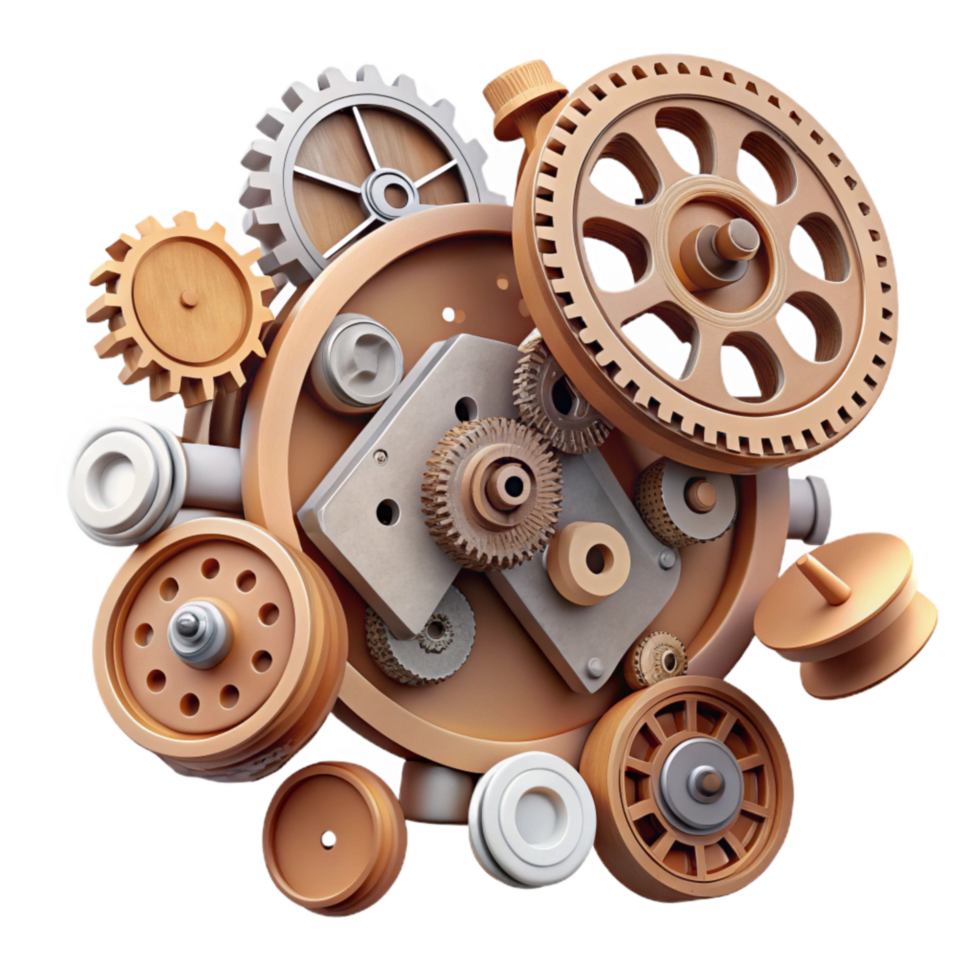 serene traditional Disassembled Clock Parts Isolated with Detailed Texture detailed png