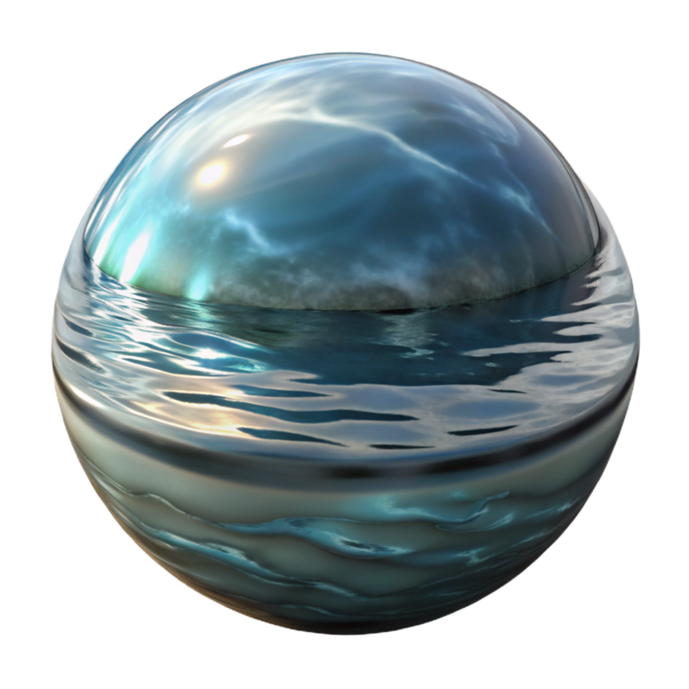 dramatic artistic Distorted Blurred Reflection in Water Surface Isolated high quality png
