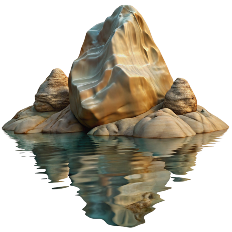 dramatic minimalist Distorted Blurred Reflection in Water Surface Isolated original png