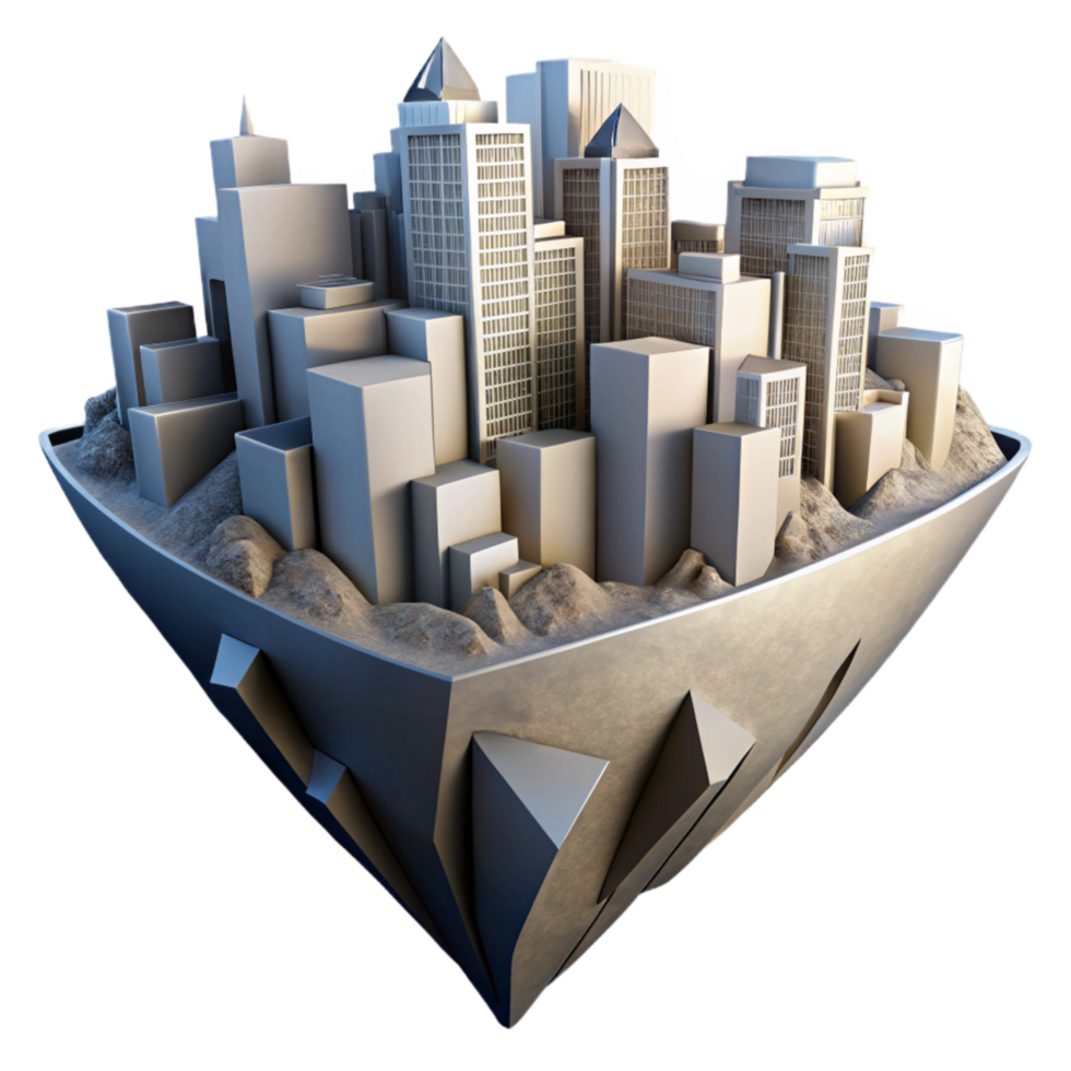 vibrant artistic Distorted Cityscape Fragment Cutout Low Angle View exclusive png