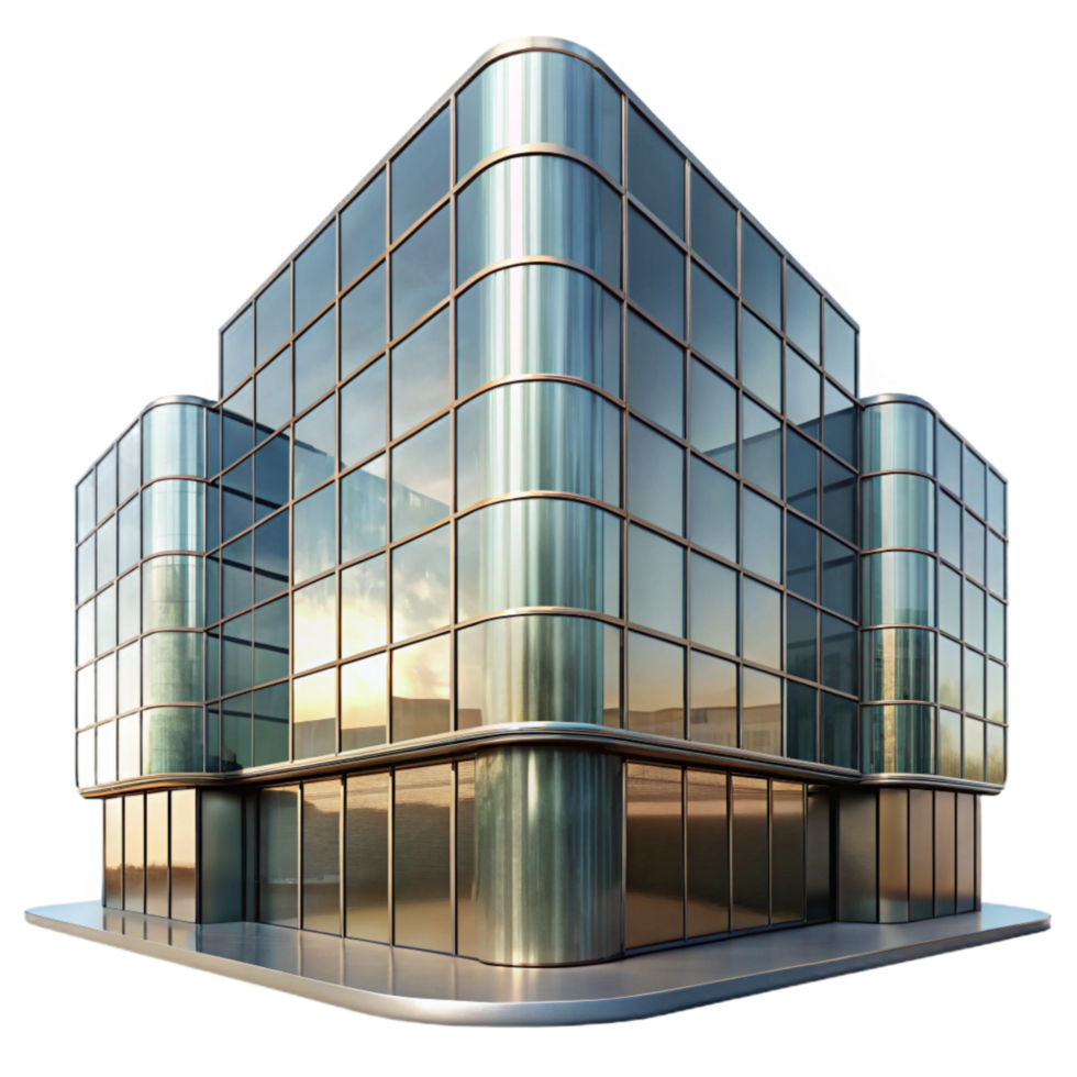 vibrant traditional Distorted Building Reflection in Rain Puddle Isolated detailed png
