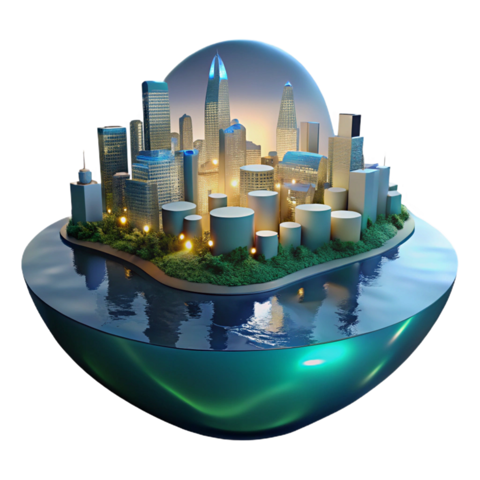 stunning abstract Distorted City Lights Reflection in Night Water Cutout high resolution png