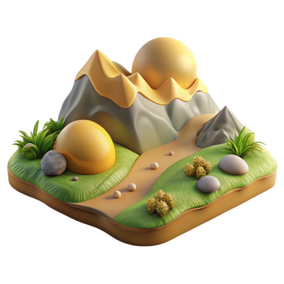 elegant contemporary Earthy Landscape Transparent Background Verdant Valley View premium png
