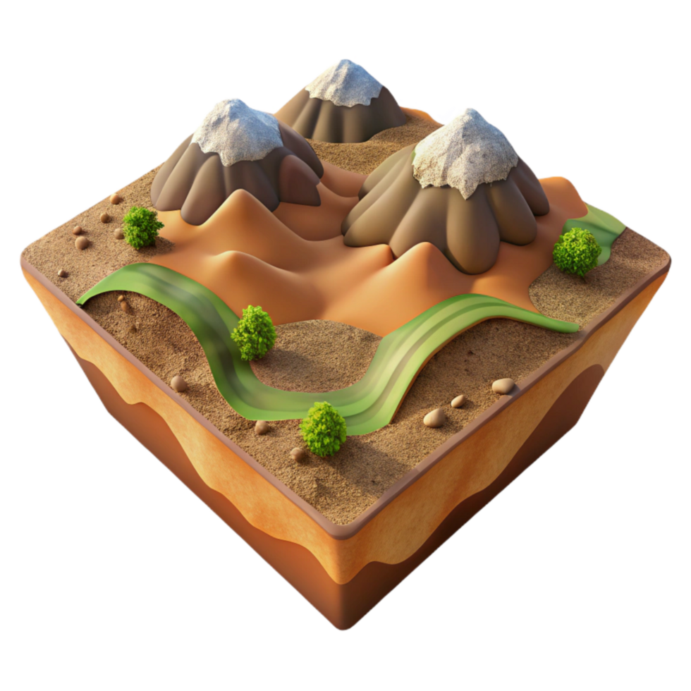 dramatic minimalist Earthy Terrain Cutout with Rich Soil Texture authentic png