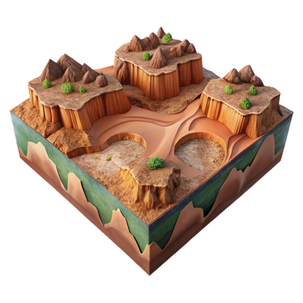 elegant modern Earthy Terrain Cutout Warm Sunlight Isolated Element exclusive png