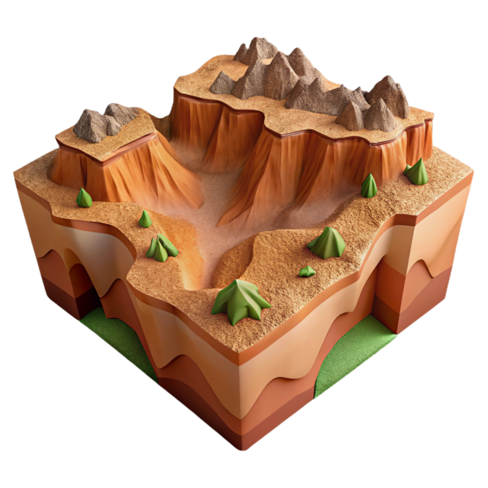 dramatic abstract Earthy Terrain Cutout Warm Sunlight Isolated Element authentic png