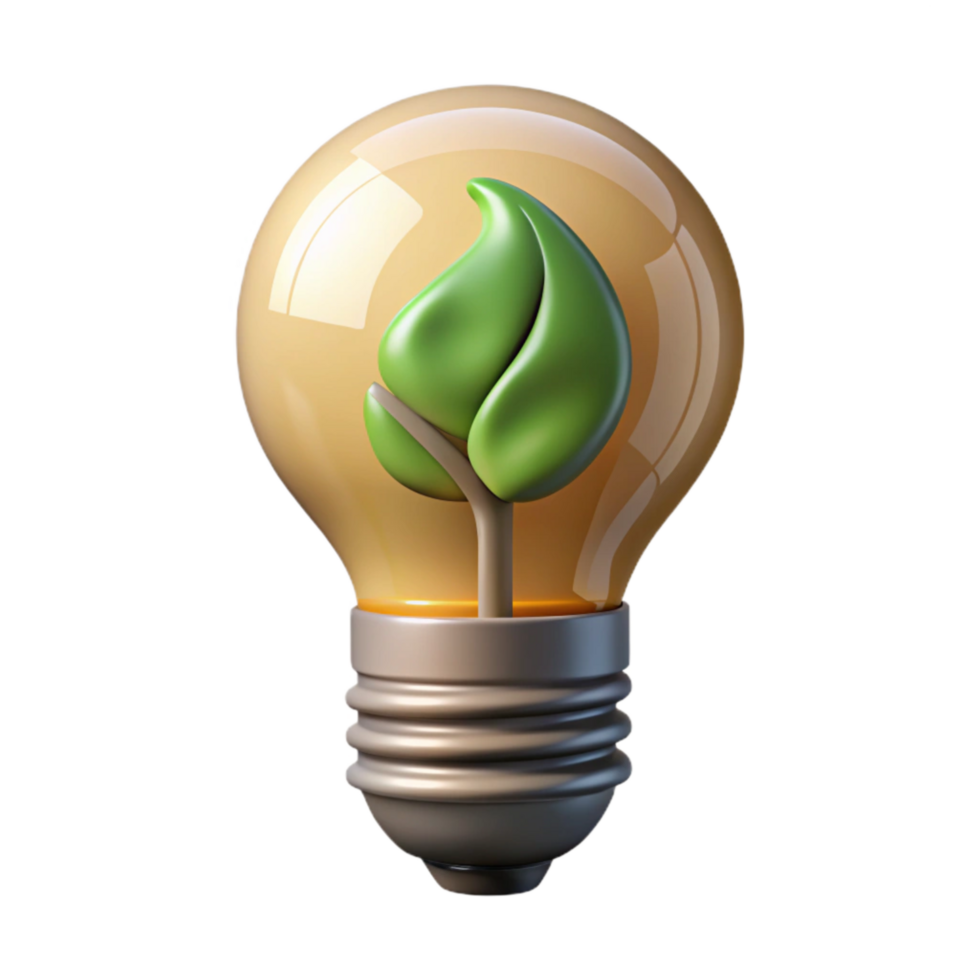 impressive artistic Eco Friendly Light Bulb Front View Cutout genuine png